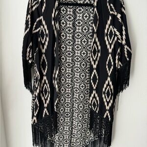 Black and White Patterned Women's Sweater